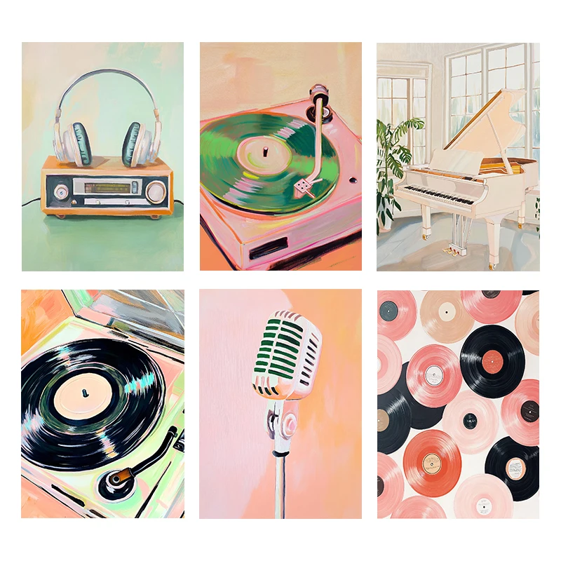 Picture Of Musical Instrument - (بدون إطار) ملصق فني موسيقي عتيق،